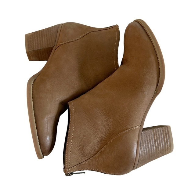 Steve Madden Randi Leather Ankle Booties Boots Cognac Size 6.5 - Picture 6 of 10